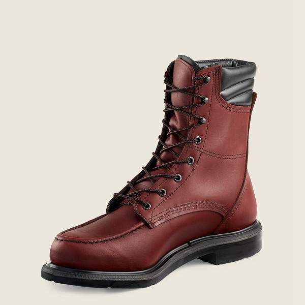 Red Wing Mens Work Boots - Supersole® - 8-inch Soft Toe - Burgundy - WJV047689